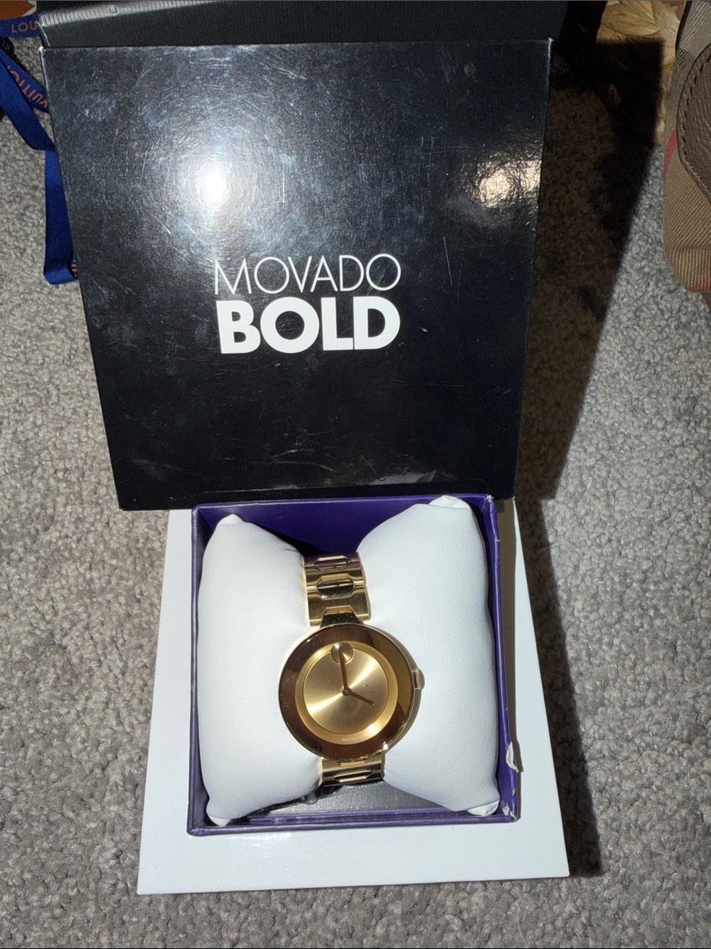 Movado Bold Gold Women’s Watch with Sunburst Dial